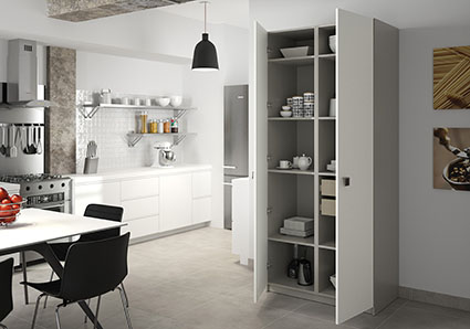 armoire de rangement cuisine blanche - 2 colonnes